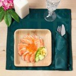 Raj Palm Leaf Plates Disposable Bamboo Plates 10 Inch & 7 Inch Square Party Pack (50 Pc) Compostable and Biodegradable - Better than Plastic & Paper Plate for Lunch, Birthday, Camping