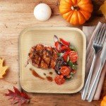 Raj Palm Leaf Plates Disposable Bamboo Plates 10 Inch & 7 Inch Square Party Pack (50 Pc) Compostable and Biodegradable - Better than Plastic & Paper Plate for Lunch, Birthday, Camping