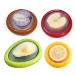 4 Pcs Reusable Avocado Onion Lemon Tomatoes Saver Keeper, Silicone Fruit and Vegetable Anti-Oxidation Storage Box Refrigerator, Fruit Veggie Holder Containers for Fridge, Food Huggers Conservation