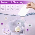 Poesie Laundry Detergent Sheets Lavender Scent 160 Sheets 80 Large Loads Soap Sheets Eco-Friendly Zero Plastic Hypoallergenic Portable Green Package Liquid Less HE Washing Detergent Strips for Save Place Traveling No Waste