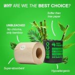 Beco Bamboo 3-Ply Toilet Paper Roll 160 Pulls Each of 6 Rolls, 100% Natural, Septic safe, Unbleached and Eco-Friendly Tissue Papers 6 Rolls Brown