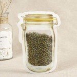 Mason Jar Bags Yellow, 20 Pcs Reusable Airtight Seal Food Storage Bags Leak-Proof Saver Bags for Travel Camping, 8 OZ