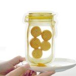 Mason Jar Bags Yellow, 20 Pcs Reusable Airtight Seal Food Storage Bags Leak-Proof Saver Bags for Travel Camping, 8 OZ