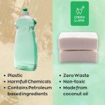 Green Llama Natural Dish Soap Bars - 4-Pack, Coconut Oil-Based, Fragrance-Free, Biodegradable Kitchen Soap | Eco-Friendly, Non-Toxic, Handmade Solid Dishwashing & Dishwasher Cleaner