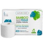 NatureZway Premium Bamboo Toilet Paper (6 Rolls) – 2 Ply, Tree-Free, 100% Bamboo Pulp – Eco-Friendly, Compostable Packaging – Clog-Free, Septic Safe, Ultra-Soft Bath Tissue