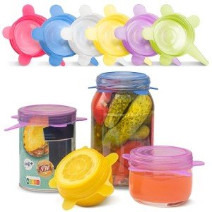 Orblue Silicone Stretch Lids 6-Pack Small for Fresh Food Storage - Seal in Flavors, Keep Food Fresh and Reduce Waste Multicolored