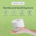 NatureZway Premium Bamboo Toilet Paper (6 Rolls) – 2 Ply, Tree-Free, 100% Bamboo Pulp – Eco-Friendly, Compostable Packaging – Clog-Free, Septic Safe, Ultra-Soft Bath Tissue