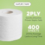 NatureZway Premium Bamboo Toilet Paper (6 Rolls) – 2 Ply, Tree-Free, 100% Bamboo Pulp – Eco-Friendly, Compostable Packaging – Clog-Free, Septic Safe, Ultra-Soft Bath Tissue