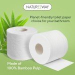 NatureZway Premium Bamboo Toilet Paper (6 Rolls) – 2 Ply, Tree-Free, 100% Bamboo Pulp – Eco-Friendly, Compostable Packaging – Clog-Free, Septic Safe, Ultra-Soft Bath Tissue