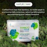 NatureZway Premium Bamboo Toilet Paper (6 Rolls) – 2 Ply, Tree-Free, 100% Bamboo Pulp – Eco-Friendly, Compostable Packaging – Clog-Free, Septic Safe, Ultra-Soft Bath Tissue