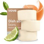 Vove Natural Dish Soap Bar | Pack of 3 | Bergamot & Grapefruit Essential Oils | Zero Waste Dishwashing Blocks | Plastic-Free Kitchen Soap Cold Pressed | Plant-Based & Eco-Friendly | 3.5 oz Each