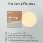 Vove Natural Dish Soap Bar | Pack of 3 | Bergamot & Grapefruit Essential Oils | Zero Waste Dishwashing Blocks | Plastic-Free Kitchen Soap Cold Pressed | Plant-Based & Eco-Friendly | 3.5 oz Each