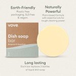 Vove Natural Dish Soap Bar | Pack of 3 | Bergamot & Grapefruit Essential Oils | Zero Waste Dishwashing Blocks | Plastic-Free Kitchen Soap Cold Pressed | Plant-Based & Eco-Friendly | 3.5 oz Each
