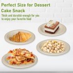 Uniecocus Compostable Paper Plates Bulk, 300 Pack Small 6 inch Eco Friendly Disposable Dessert Plates
