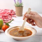 GUSTO [300 Combo Pack] Compostable Bamboo Cutlery Set, 150 Forks - 100 Spoons - 50 Knives Disposable Utensils for Parties, Camping, and Everyday Use