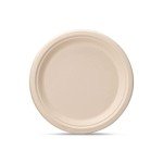 Comfy Package [9 Inch - 125 Pack Paper Plates, 100% Compostable Plates Heavy-Duty - Kraft Biodegradable Plates, Disposable Sugarcane Paper Plates - Brown Unbleached