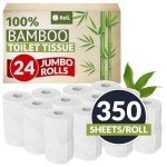 Reli. Bamboo Toilet Paper (24 Jumbo Rolls) | Bathroom Tissue Toilet Paper 2 Ply (350 Sheets/Roll) | Organic Bathroom Paper Bulk | Bamboo Chemical Free Toilet Tissue Rolls (8400 Sheets Total)