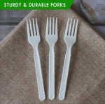 GreenWorks Heavy-duty Compostable Forks, BPI Certified 100 Count Large Disposable Cutlery Utensils Silverware Flatware Fork
