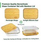 Urban Green Glass Containers with Bamboo Lids, Aitight Storage Container Set of 4, Meal Prep Food Container Set, Oven, Freezer, Microwave Safe, 35oz