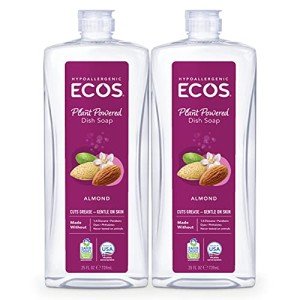 ECOS® Hypoallergenic Dish Soap, Natural Almond, 25oz by Earth Friendly Products (Pack of 2)