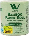 WBM Care Natural Bamboo Toilet Paper, 3-Ply Bath Tissue for Sensitive Skin, Food Grade Standard, 157 Sheets per Roll, Pack of 20 Rolls for a Total 3,140 Sheets