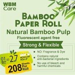 WBM Care Natural Bamboo Toilet Paper, 3-Ply Bath Tissue for Sensitive Skin, Food Grade Standard, 157 Sheets per Roll, Pack of 20 Rolls for a Total 3,140 Sheets