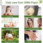WBM Care Natural Bamboo Toilet Paper, 3-Ply Bath Tissue for Sensitive Skin, Food Grade Standard, 157 Sheets per Roll, Pack of 20 Rolls for a Total 3,140 Sheets
