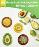 Fruipbox 4 PCS Silicone Fruit and Vegetable Storage,Containers Avocado Saver for Fridge Anti-Oxidation Onion Box Reusable Lemons Holder With Lid Stretch Tomato Keep Fresh