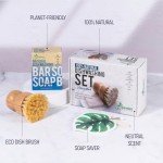 Natural Non-Toxic Dish Washing Block Soap - Dyes And Fragrance Free - Vegan Cruelty-Free Eco-Friendly And Zero Waste Dishwashing Handmade Solid Bar Soaps Detergent & Biodegradable (Unscented Bundle)