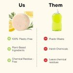 BeEcoful Zero Waste Natural Dish Soap Bar (Pack of 3) - Vegan Dishwashing Block, Eco-friendly with Plastic-Free Packaging, Sustainable Organic Ingredients