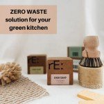 RE: Eco-Friendly Dish Washing Soap Bar with Loofah Holder - Palm Oil Free, Zero Waste, Plastic Free, Free of Artificial Dyes and Fragrance (1, Cinnamon)