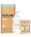 BLUELAND Hand Soap Starter Set, 1 Refillable Glass Foaming Hand Soap Dispenser with 4 Refill Tablets, Variety Scents, 4 x 9 Fl oz