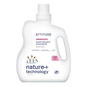 ATTITUDE Liquid Laundry Detergent, EWG Verified Laundry Soap, HE Compatible, Vegan and Plant Based Products, Cruelty-Free, Unscented, 40 Loads, 67.6 Fl Oz