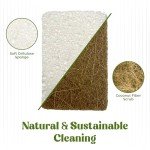 12 Pack Natural Kitchen Sponges - Biodegradable, Compostable, Sustainable Wood Cellulose & Coconut Fiber Sponge for Dishes, Quick Drying & Non Scratch Plant Based Eco Friendly Scrubber for Dishwashing