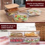 Vdomus Glass Food Storage Containers with Bamboo Lids 36.0oz/1.0L - Stackable Meal Prep Container - Airtight Glass Food Containers - Microwave, Dishwasher Safe - Reusable Lunchbox (Pack of 4)