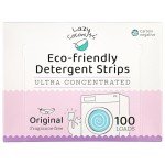LAZY COCONUTS Eco Friendly, Plant Powered Laundry Detergent Strips - 100 Loads - Fragrance Free, Unscented, Ultra Concentrated, Earth Friendly No Plastic - Light, Perfect For Home, Travel, Camping