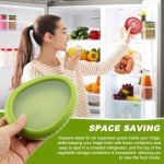 Anti-Oxidation Silicone Fruit and Vegetable Storage Saver and Holder | Fresh Pod, Set of 4 Reusable Fruit Storage Containers for fridge | Ideal for Avocado, Onion, Tomato, Apple, Fresh Stretch pods