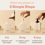 Tirtyl Skipper Foaming Hand Soap Tablet Refills - 12 Pack - 96 fl oz total (12x 8 fl oz) - Rebranded - Compostable Packaging - Vanilla, Coconut & Chai