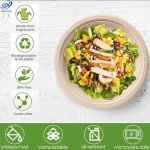 Dhaey 100% Compostable Plates 50pcs Biodegradable Free Dinnerware Set - Natural Compostable Party Combo Set With Microwave Safe Eco Plates & Utensils Natural