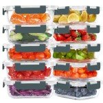 KOMUEE 10 Packs 22 oz Glass Meal Prep Containers, Glass Food Storage Containers with Lids, Airtight Lunch Boxes BPA Free, Microwave and Freezer Safe