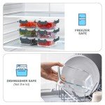 KOMUEE 10 Packs 22 oz Glass Meal Prep Containers, Glass Food Storage Containers with Lids, Airtight Lunch Boxes BPA Free, Microwave and Freezer Safe