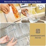 MFY 12-Pack Glass Storage Containers with Lids, Glass Meal Prep Containers Set, Airtight Lunch Containers with Lids, Microwave, Oven, Freezer and Dishwasher Safe, Gray