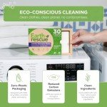 Earth Rescue Laundry Detergent Sheets - Up To 60 Loads (30 Sheets) - Unscented, Hypoallergenic, Concentrated Liquidless Dry Laundry Detergent, Ideal For Sensitive Skin, Eco Friendly - Fragrance Free