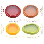 Avocado Saver For Fridge, Set Of 4 Reusable Silicone Food Storage Container, Anti Oxidation Fresh Pod Food Storage for Fresh Fruit and Vegetalbe-Ideal For Garlic, Onions, Lemens And Potatoes