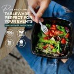 100% Compostable cutlery knives forks spoons Large Disposable Biodegradable Compostable Utensils Durable HeavyDuty Silverware heat resistant alternative to plastic with convenient tray 7inch (400)