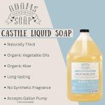 Adams Handmade Soap Thick Organic Castile Liquid Hand Soap 1 Gallon Refill- Unscented
