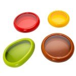 4 Pieces Set Avocado Saver, Onion Silicone Storage, Half Cut Fruit Containers - Reusable Kitchen Gadgets for Fridge - Food Huggers for Cheese, Vegetable, Tomato Holder, Lemon Fresh Stretch Pods Keeper
