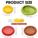 4 Pieces Set Avocado Saver, Onion Silicone Storage, Half Cut Fruit Containers - Reusable Kitchen Gadgets for Fridge - Food Huggers for Cheese, Vegetable, Tomato Holder, Lemon Fresh Stretch Pods Keeper