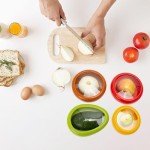 4 Pieces Set Avocado Saver, Onion Silicone Storage, Half Cut Fruit Containers - Reusable Kitchen Gadgets for Fridge - Food Huggers for Cheese, Vegetable, Tomato Holder, Lemon Fresh Stretch Pods Keeper