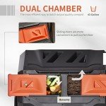 Outsunny Tumbling Compost Bin Outdoor 360° Dual Chamber Rotating Composter 43 Gallon, Orange